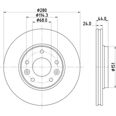 Alta Calidad Disco de freno HELLA 8DD 355 135-091